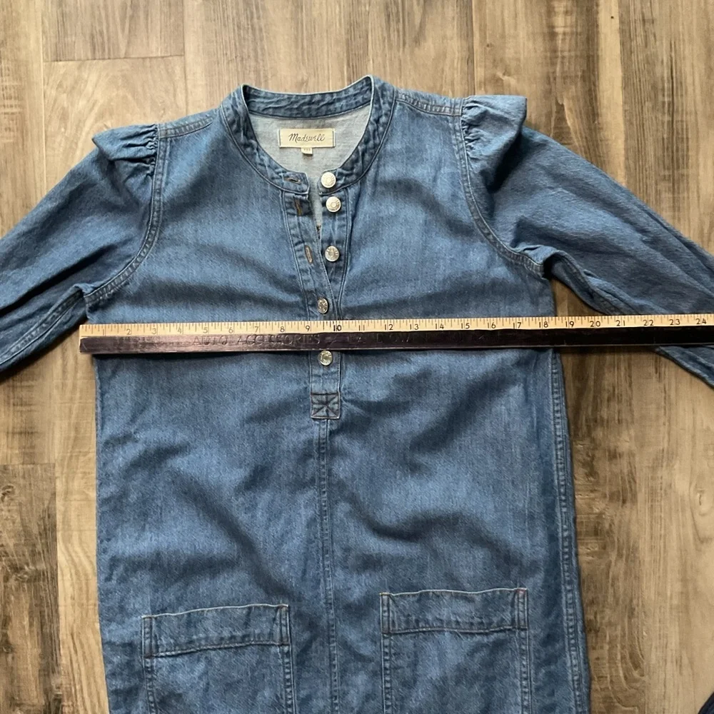 Madewell Denim Patch Pocket pullover shirt dress, sz xxsmall - Picture 5 of 6